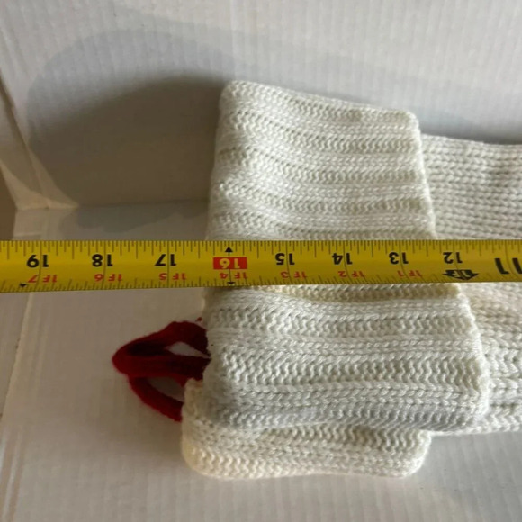 Christmas Holiday Winter Thick Monogram Letter Stocking Off White Sz 16"x10" - Picture 4 of 8